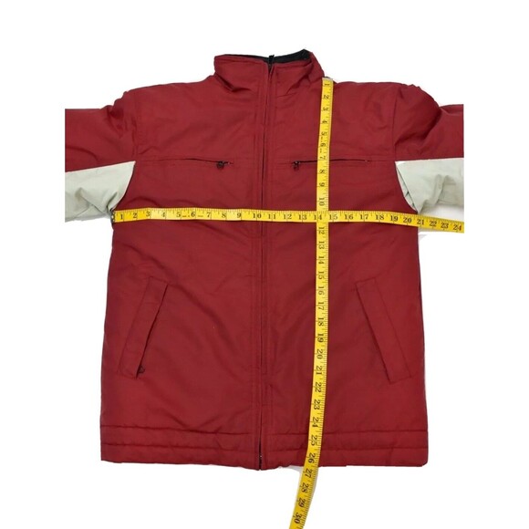 AMERICAN OUTPOST Men’s Winter Coat Full Zip Size S Red Beige Long Sleeves - Picture 7 of 7